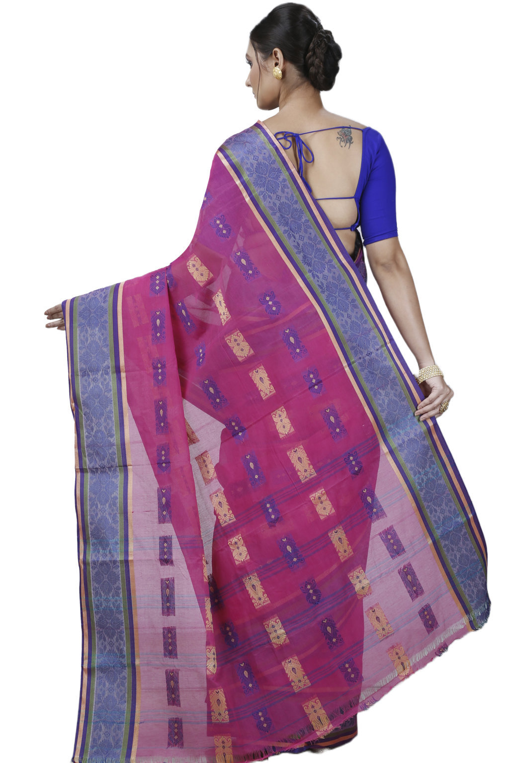 Pink Pure Cotton Uditi Tant Saree (1225)